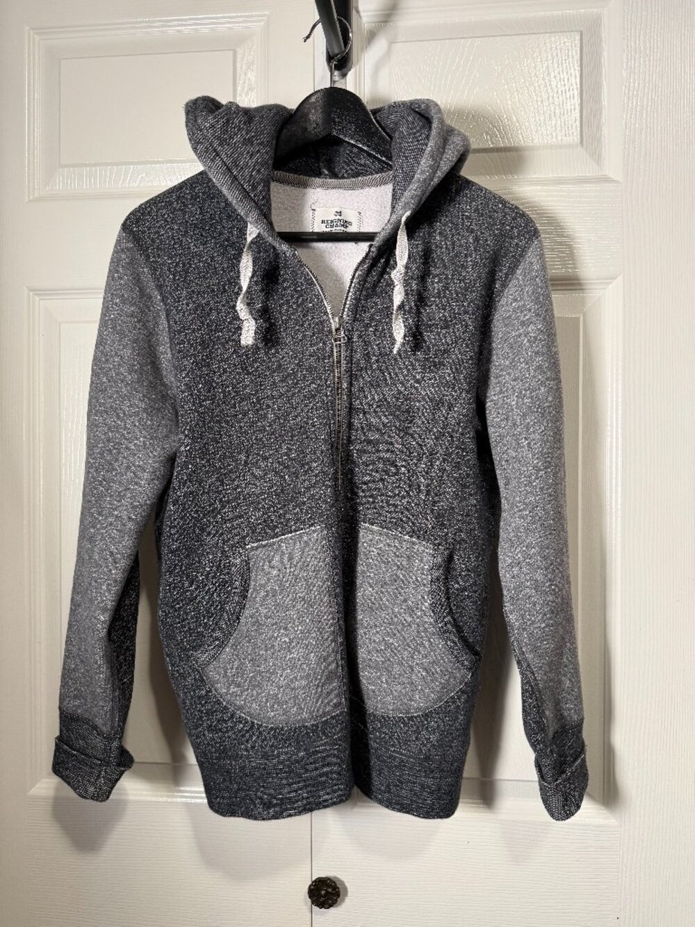 Reigning Champ Mixed Heather Gray Full Zip Fleece Hoodie Size S